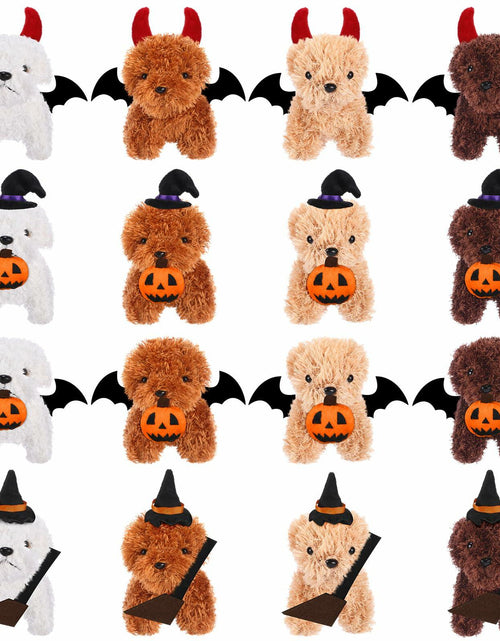 Load image into Gallery viewer, Vinsot Halloween Mini Dog Plush Toys 16pcs Bat Pumpkin 4" White Apricot Brown

