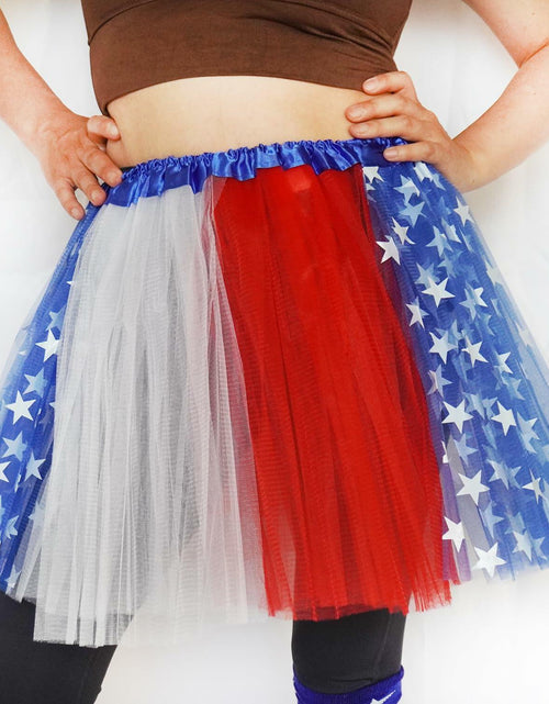 Load image into Gallery viewer, SUFEINI Women's Plus Size Usa Star Tutu Skirt Dance Ballet Halloween Size Plus
