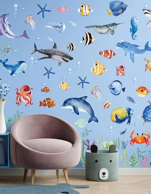 Load image into Gallery viewer, SIKERIC Under The Sea Wall Decals Ocean Animals Nursery Decor Vinyl Art Deco
