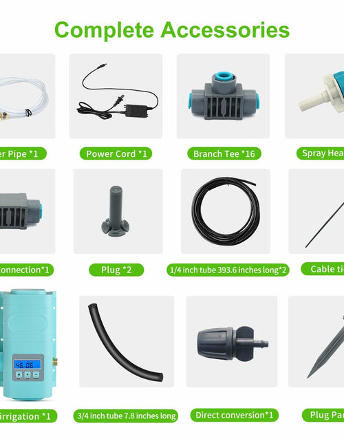Load image into Gallery viewer, RUNWUSHENG Automatic Drip Irrigation Sprinkler Kit LCD Display 15 Nozzles
