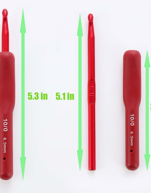 Load image into Gallery viewer, OYEUYID Red Crochet Hook Set 9 Sizes 2-6mm Soft Handle Aluminum

