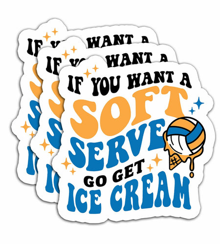 HYKADEUS Funny Volleyball Stickers Motivational Decal 3"x2.9" 3Pcs Vinyl