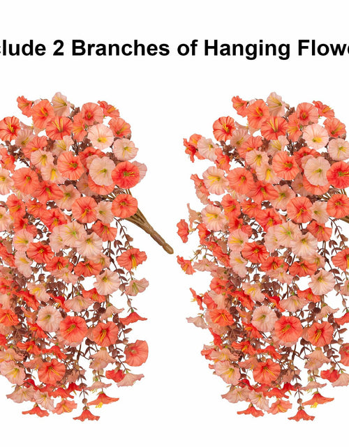 Load image into Gallery viewer, HyeFlora 2PCS Faux Fall Hanging Flowers Plants UV Resistant Orange+Light Orange
