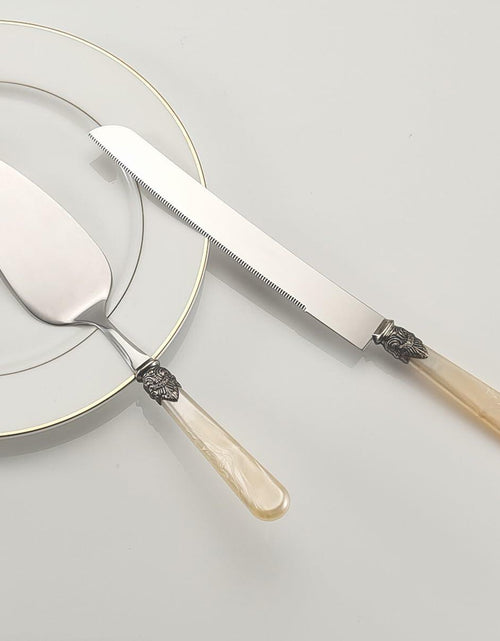 Load image into Gallery viewer, CATHYLIN Wedding Cake Knife &amp; Server Set, Italian Style, 2 pcs, Yellow
