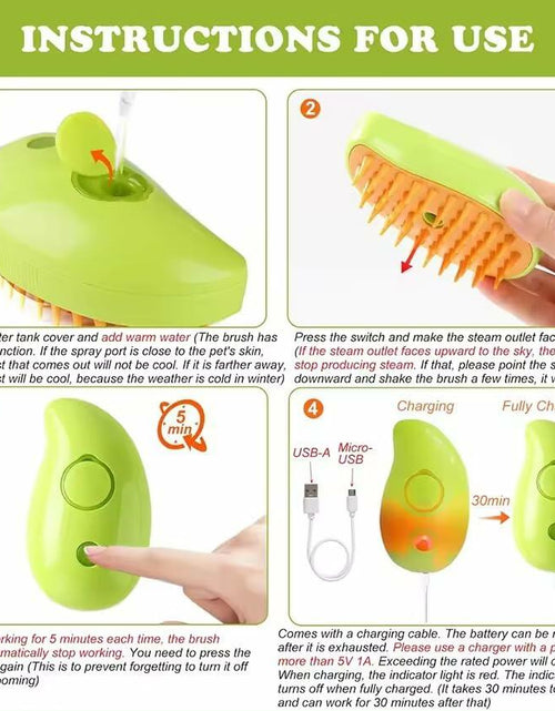Load image into Gallery viewer, MCEG Pet Steam Brush for Cats &amp; Dogs Shedding Indoor Grooming Tool
