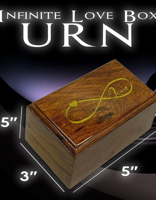 Load image into Gallery viewer, AYZCORP Wooden Urn Infinity Love Design Rosewood Pet Cremation Box
