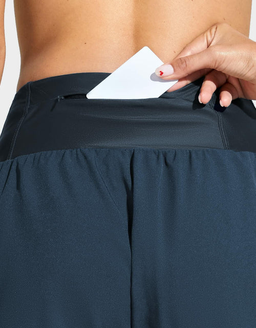 Load image into Gallery viewer, Cagola Women's High Waisted Tummy Control Swim Shorts Black 5" Inseam Size M
