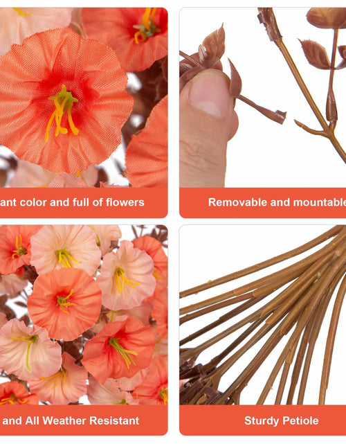 Load image into Gallery viewer, HyeFlora 2PCS Faux Fall Hanging Flowers Plants UV Resistant Orange+Light Orange
