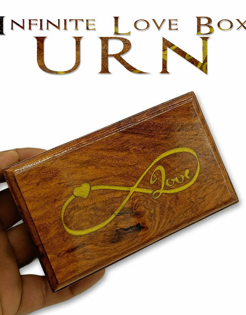 Load image into Gallery viewer, AYZCORP Wooden Urn Infinity Love Design Rosewood Pet Cremation Box
