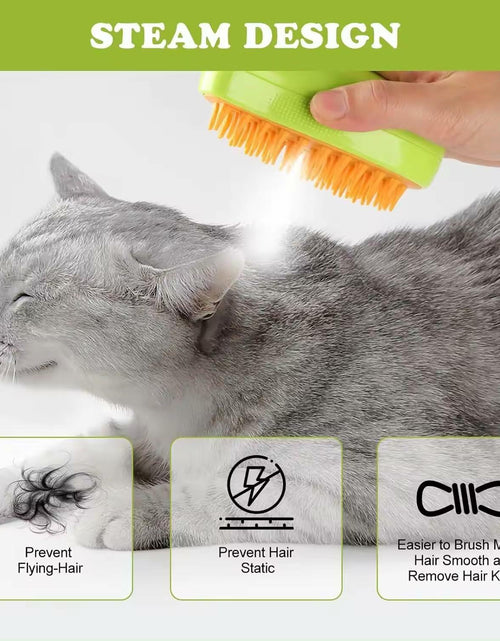 Load image into Gallery viewer, MCEG Pet Steam Brush for Cats &amp; Dogs Shedding Indoor Grooming Tool

