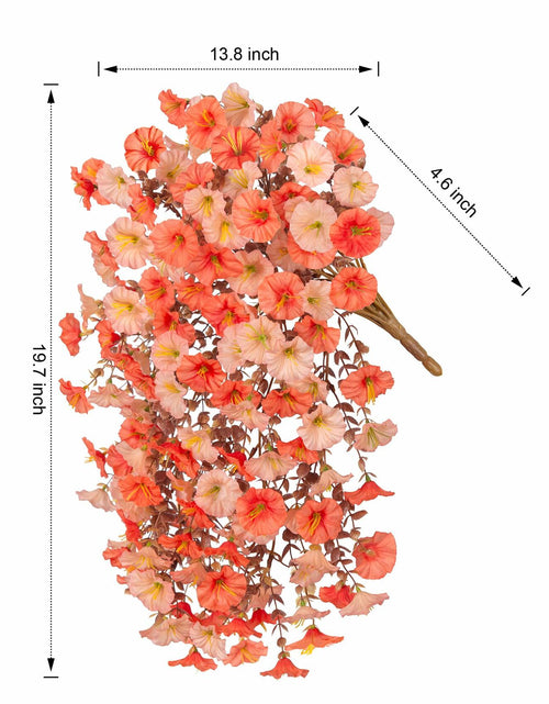 Load image into Gallery viewer, HyeFlora 2PCS Faux Fall Hanging Flowers Plants UV Resistant Orange+Light Orange
