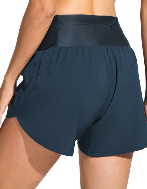Load image into Gallery viewer, Cagola Women's High Waisted Tummy Control Swim Shorts Black 5" Inseam Size M
