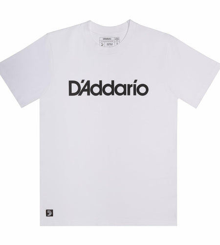 D'Addario Logo T-Shirt White Black Size Small