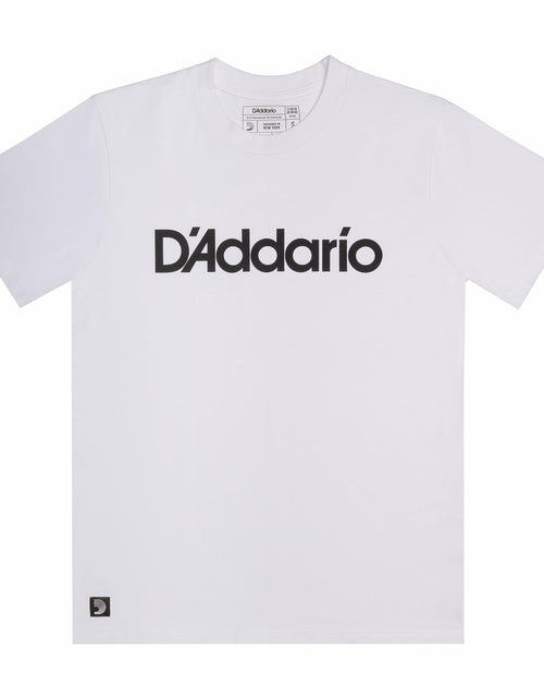 Load image into Gallery viewer, D'Addario Logo T-Shirt White Black Size Small
