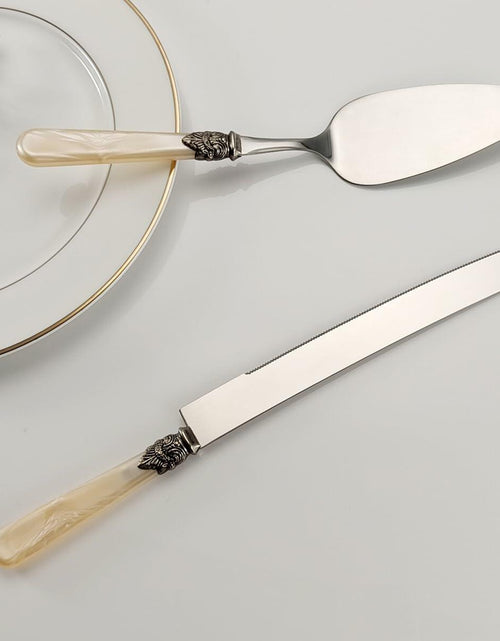 Load image into Gallery viewer, CATHYLIN Wedding Cake Knife &amp; Server Set, Italian Style, 2 pcs, Yellow
