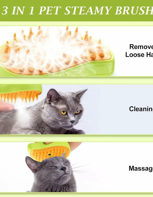 Load image into Gallery viewer, MCEG Pet Steam Brush for Cats &amp; Dogs Shedding Indoor Grooming Tool
