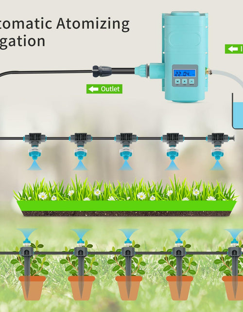 Load image into Gallery viewer, RUNWUSHENG Automatic Drip Irrigation Sprinkler Kit LCD Display 15 Nozzles
