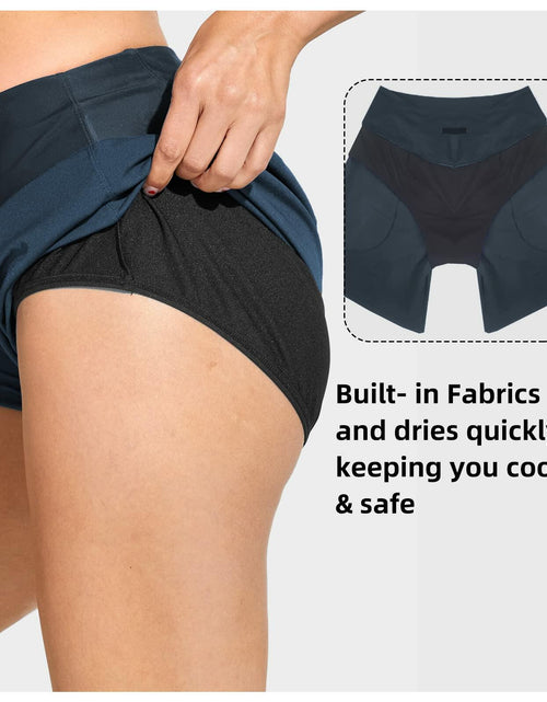 Load image into Gallery viewer, Cagola Women's High Waisted Tummy Control Swim Shorts Black 5" Inseam Size M
