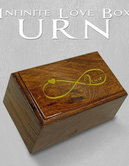 Load image into Gallery viewer, AYZCORP Wooden Urn Infinity Love Design Rosewood Pet Cremation Box
