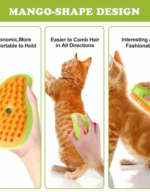 Load image into Gallery viewer, MCEG Pet Steam Brush for Cats &amp; Dogs Shedding Indoor Grooming Tool
