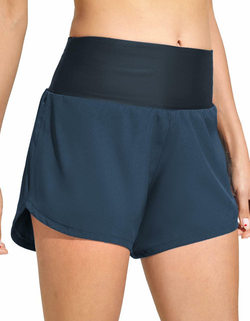 Load image into Gallery viewer, Cagola Women's High Waisted Tummy Control Swim Shorts Black 5" Inseam Size M
