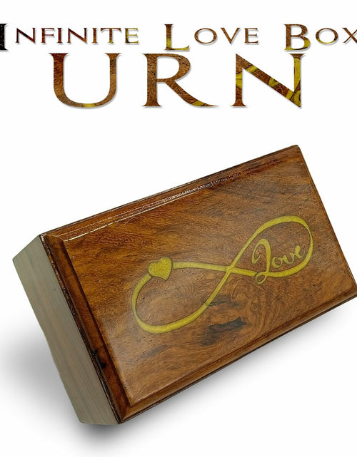 Load image into Gallery viewer, AYZCORP Wooden Urn Infinity Love Design Rosewood Pet Cremation Box
