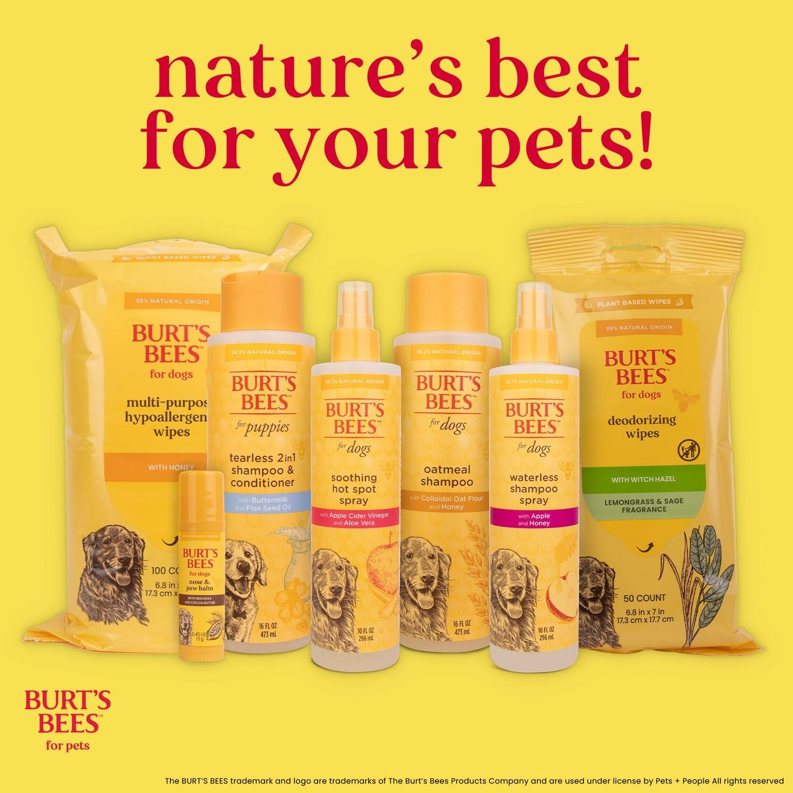 Burt's Bees Pets Eye & Ear Cleansing Wipes Fragrance-Free 100 Count