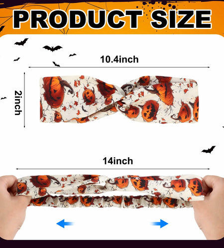 JaGely 16 Pcs Halloween Elastic Headbands Colorful Cartoon Non Slip