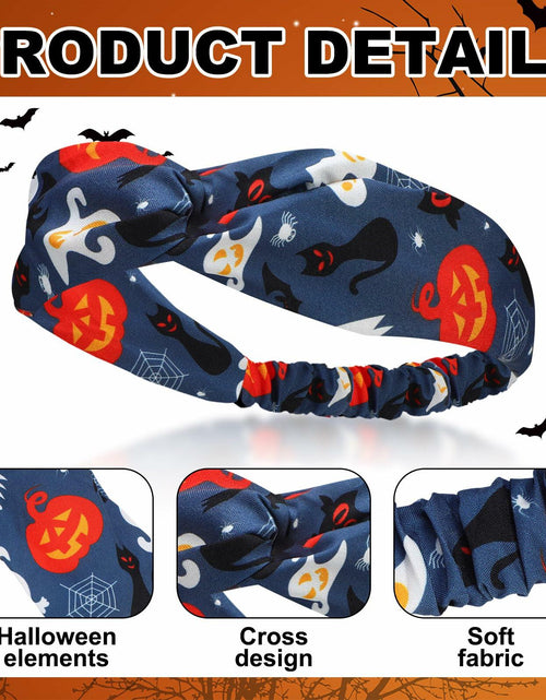 Load image into Gallery viewer, JaGely 16 Pcs Halloween Elastic Headbands Colorful Cartoon Non Slip
