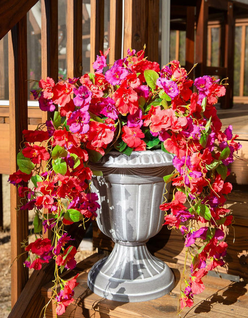 Load image into Gallery viewer, Ivydale Artificial Hibiscus Hanging Flowers UV Resistant Outdoor 2pcs Fuchsia
