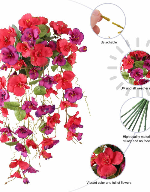 Load image into Gallery viewer, Ivydale Artificial Hibiscus Hanging Flowers UV Resistant Outdoor 2pcs Fuchsia
