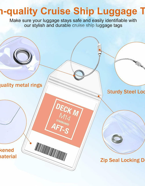 Load image into Gallery viewer, 10 Pack Princess Clear Luggage Tag Holders with Steel Loops for Cruise Ships
