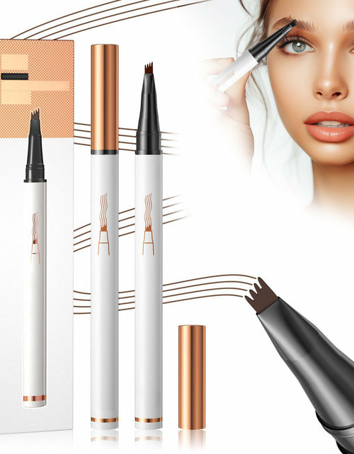 Load image into Gallery viewer, 3D Waterproof Microblading Eyebrow Pen, 4-Fork Tip, Black, Long-Lasting

