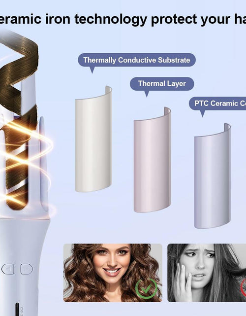 Load image into Gallery viewer, FOUYIN Auto Hair Curler 1 Inch 4 Temp Fast Heating Dual Voltage Blue
