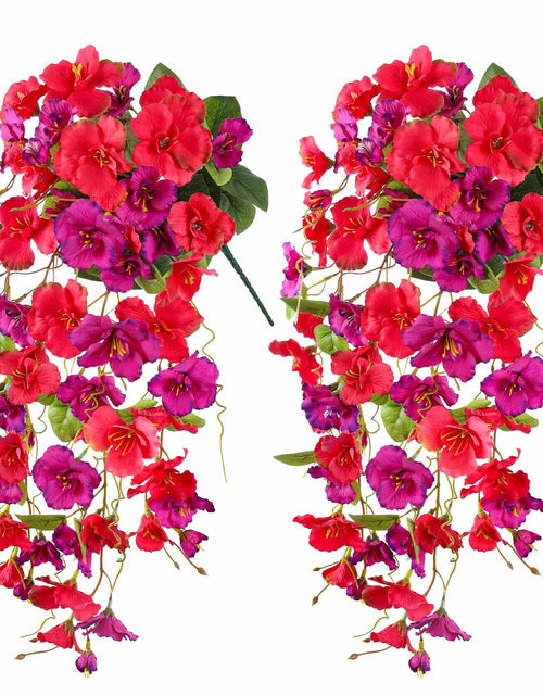 Load image into Gallery viewer, Ivydale Artificial Hibiscus Hanging Flowers UV Resistant Outdoor 2pcs Fuchsia
