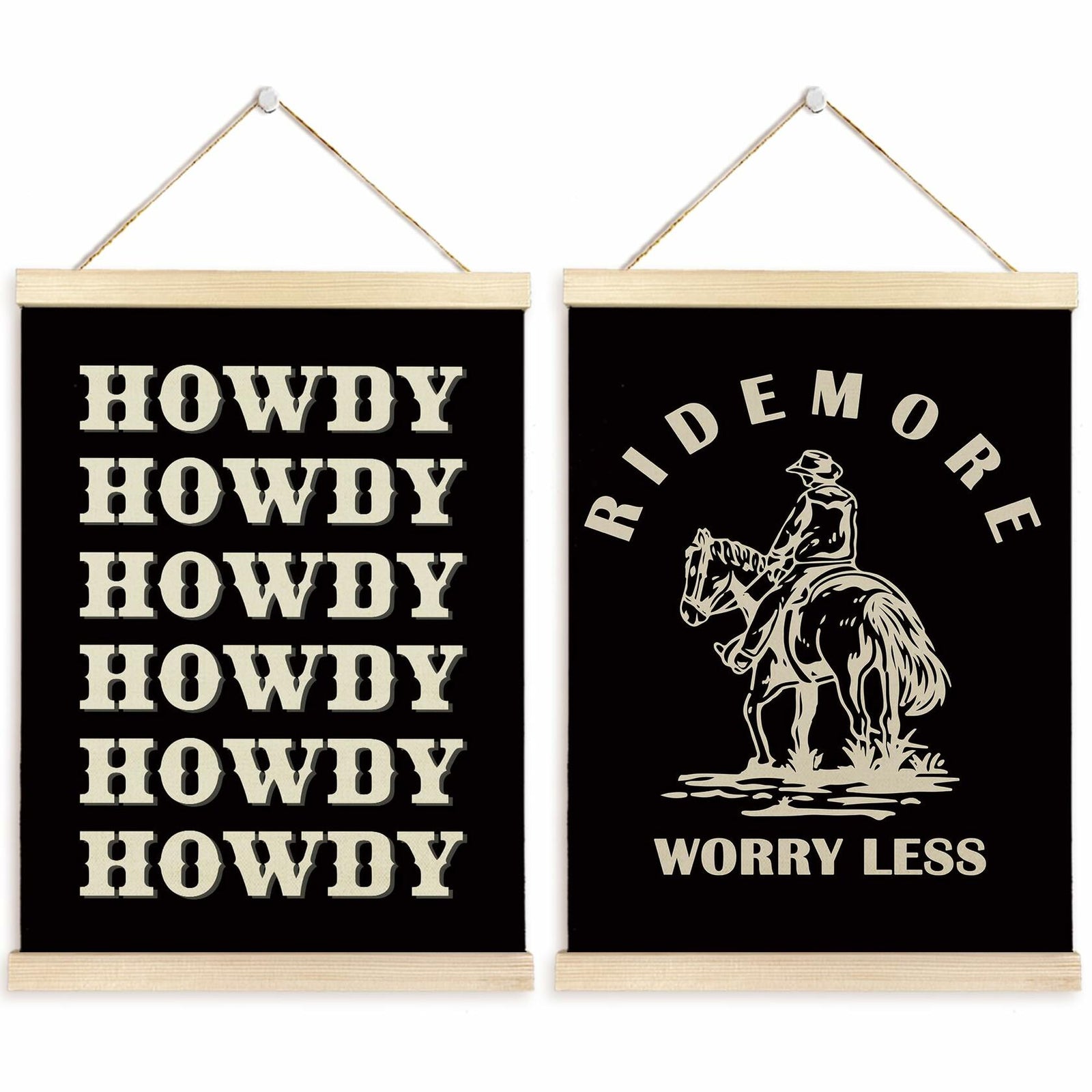 TAEDIN Western Wall Art Poster Hanger Frame Set of 2 Black 12x16