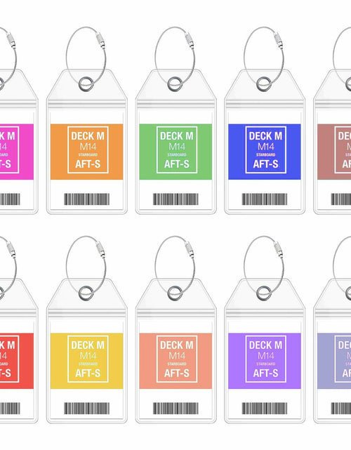 Load image into Gallery viewer, 10 Pack Princess Clear Luggage Tag Holders with Steel Loops for Cruise Ships
