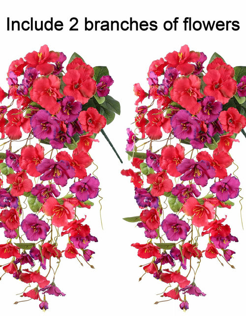Load image into Gallery viewer, Ivydale Artificial Hibiscus Hanging Flowers UV Resistant Outdoor 2pcs Fuchsia
