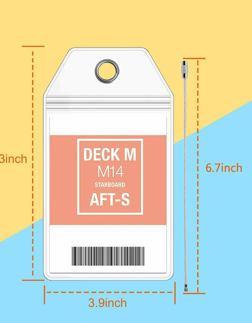 Load image into Gallery viewer, 10 Pack Princess Clear Luggage Tag Holders with Steel Loops for Cruise Ships
