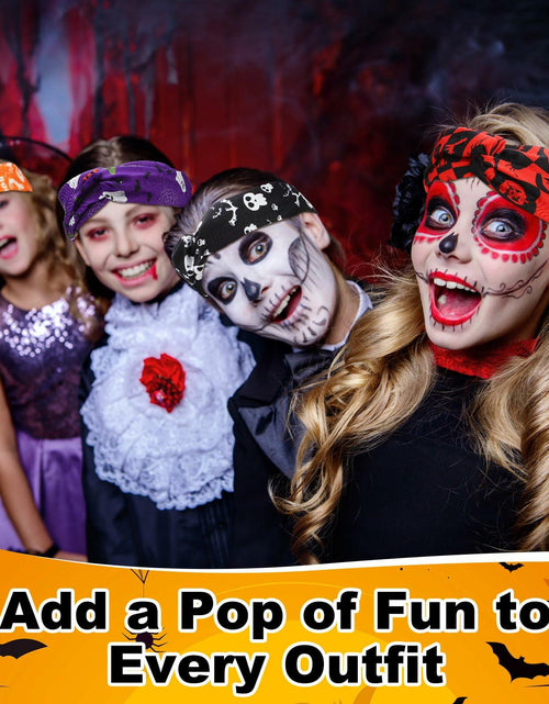 Load image into Gallery viewer, JaGely 16 Pcs Halloween Elastic Headbands Colorful Cartoon Non Slip
