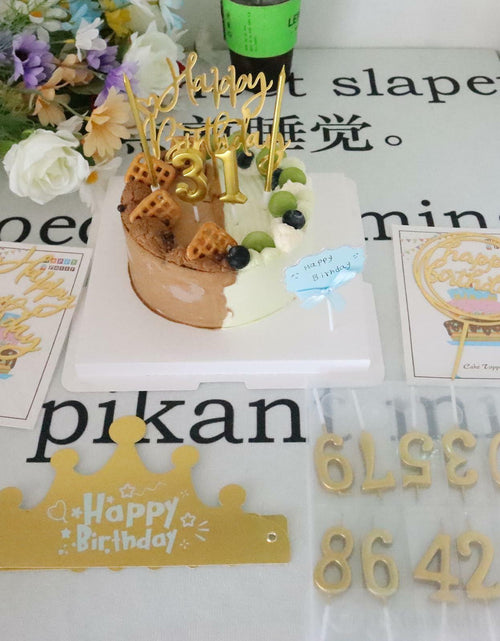 Load image into Gallery viewer, Chanseen 25Pcs Gold Birthday Candle Set Number 0-9 Metallic Long Thin
