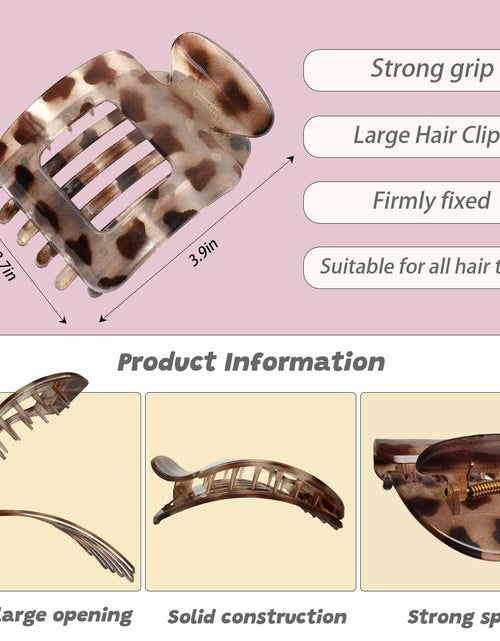 Load image into Gallery viewer, 6Pcs Flat Square Leopard Hair Clips Large Claw Clips Non Slip Strong Hold

