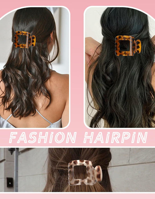 Load image into Gallery viewer, 6Pcs Flat Square Leopard Hair Clips Large Claw Clips Non Slip Strong Hold

