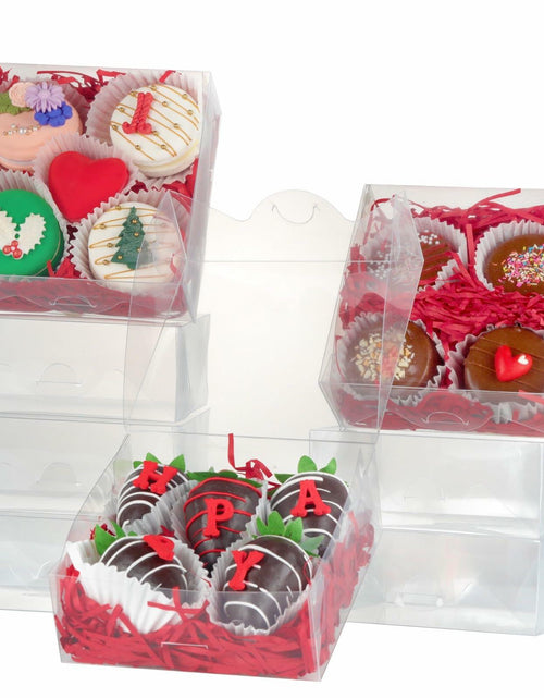 Load image into Gallery viewer, RomanticBaking 20 Pack 6x6x2in Clear Window Cookie Boxes PET Material
