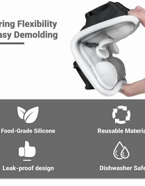 Load image into Gallery viewer, Siyoriot 3D French Bulldog Ice Cube Mold 4 Hole Black BPA Free Silicone
