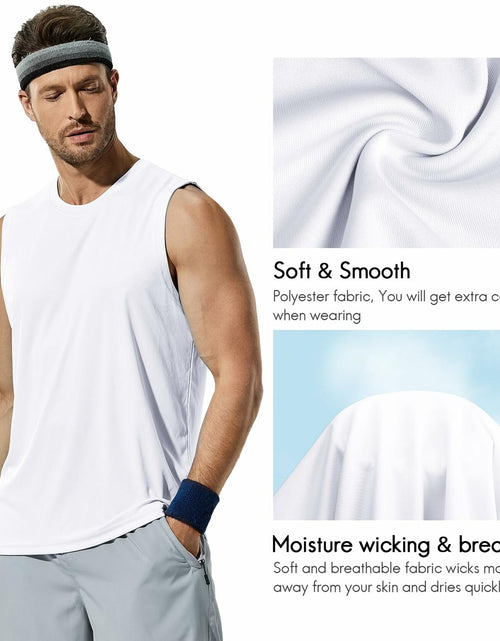 Load image into Gallery viewer, Haimont Men's Dry Fit UPF 50 Sleeveless Muscle Tank Top White Size XL
