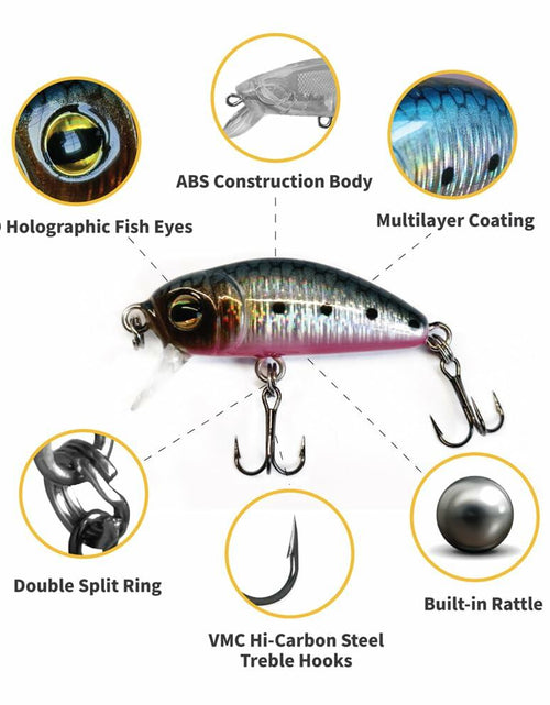 Load image into Gallery viewer, 1ZU 3-Pack Fishing Lures with VMC Hooks Crankbait Bass Perch Walleye Trout Pike
