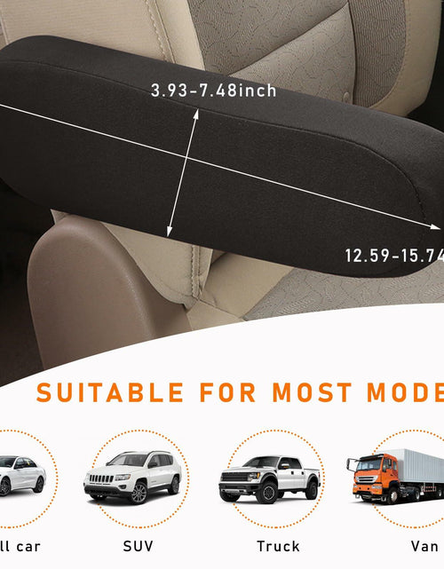 Load image into Gallery viewer, Kewucn 2PCS Car Front Seat Armrest Covers Elastic Fabric Universal Black

