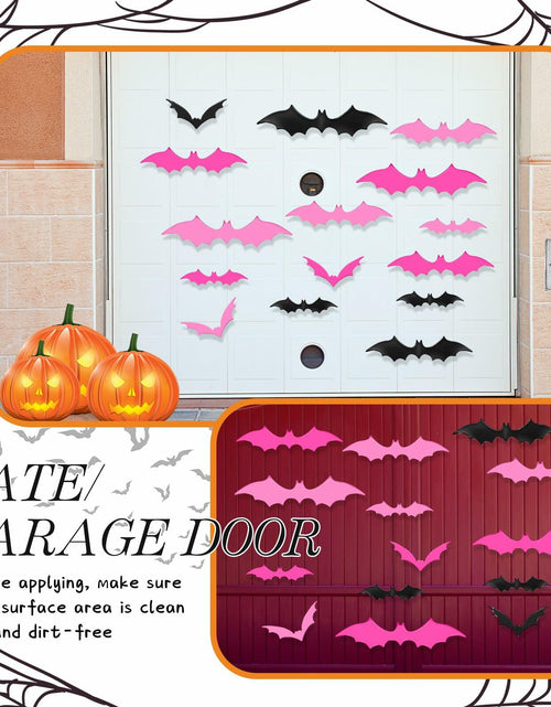 Load image into Gallery viewer, Konohan Halloween Bat Magnets 15 Pcs 3D PVC Black Pink Hot Pink 16x4-8x4cm
