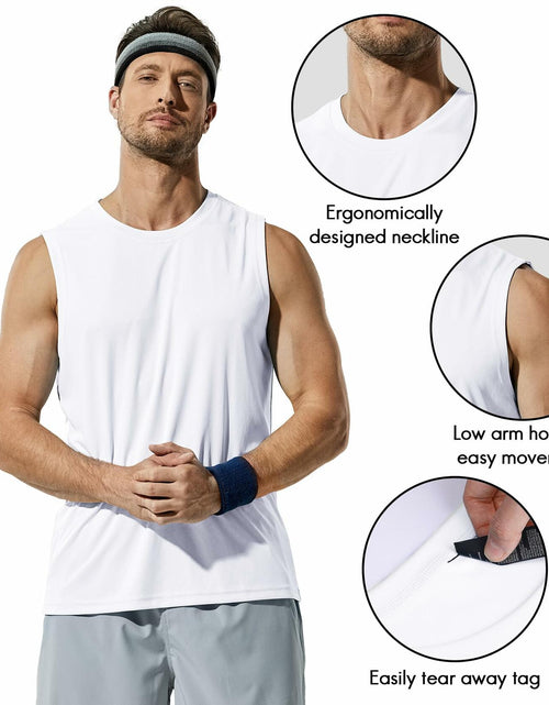 Load image into Gallery viewer, Haimont Men's Dry Fit UPF 50 Sleeveless Muscle Tank Top White Size XL
